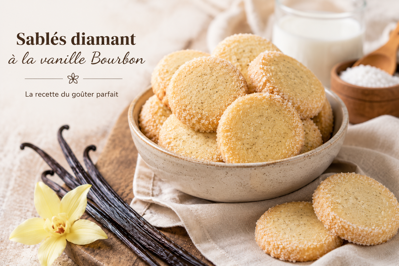 Sablés diamant à la vanille Bourbon : la recette du goûter parfait