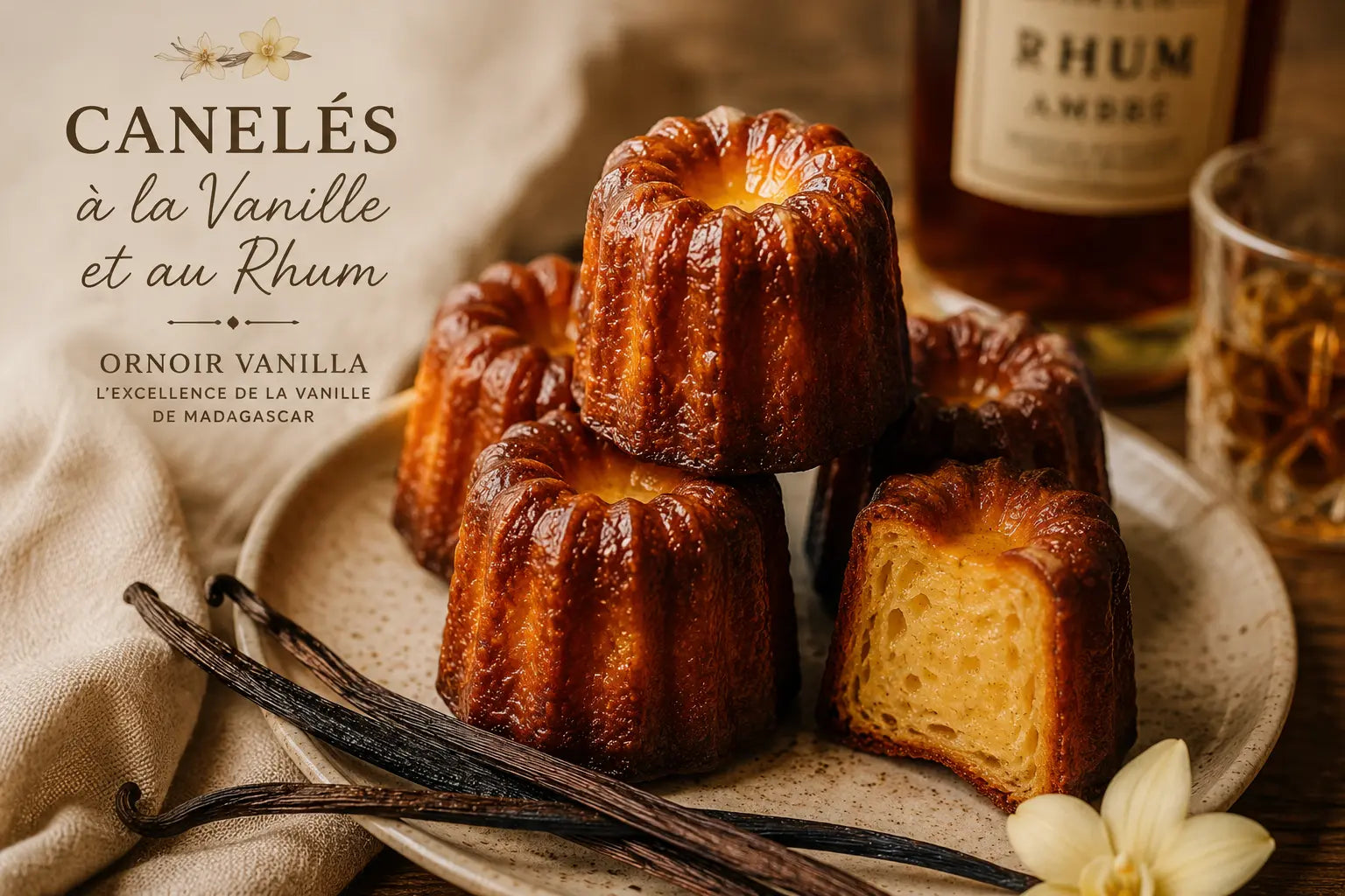 Cannelés à la vanille et au rhum – Recette avec vanille Grand Cru Madagascar | Or Noir Vanilla