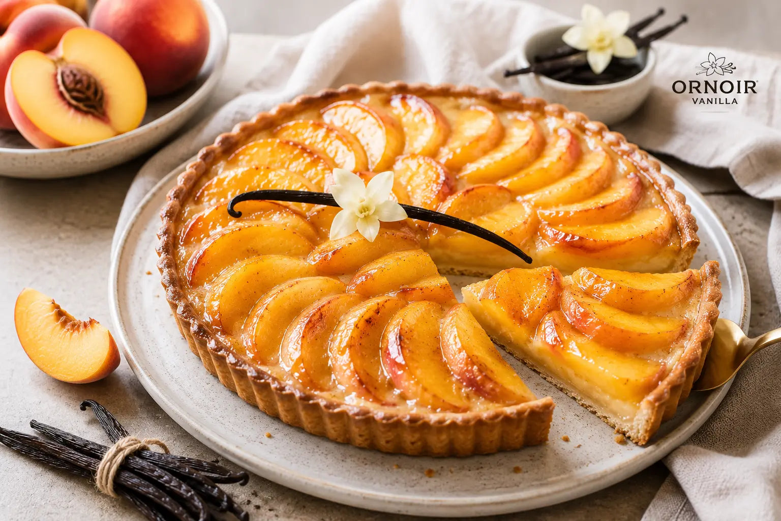 Tarte aux pêches et vanille Grand Cru : le dessert de l'été