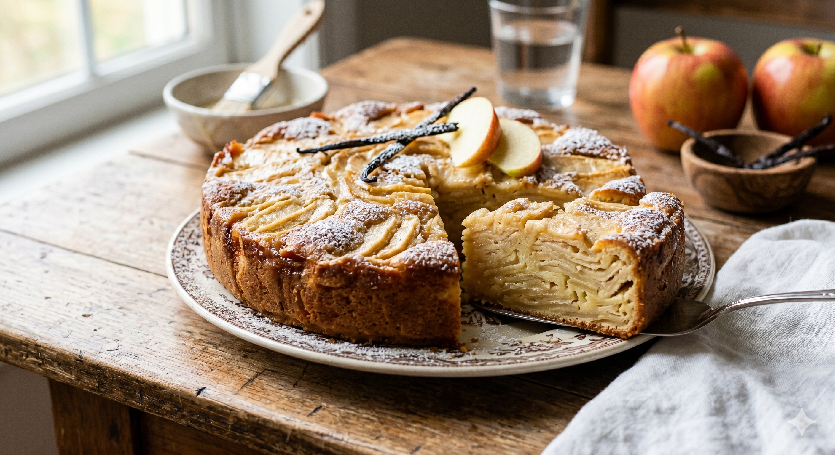 Gâteau invisible aux pommes et vanille de Madagascar — recette facile et moelleuse