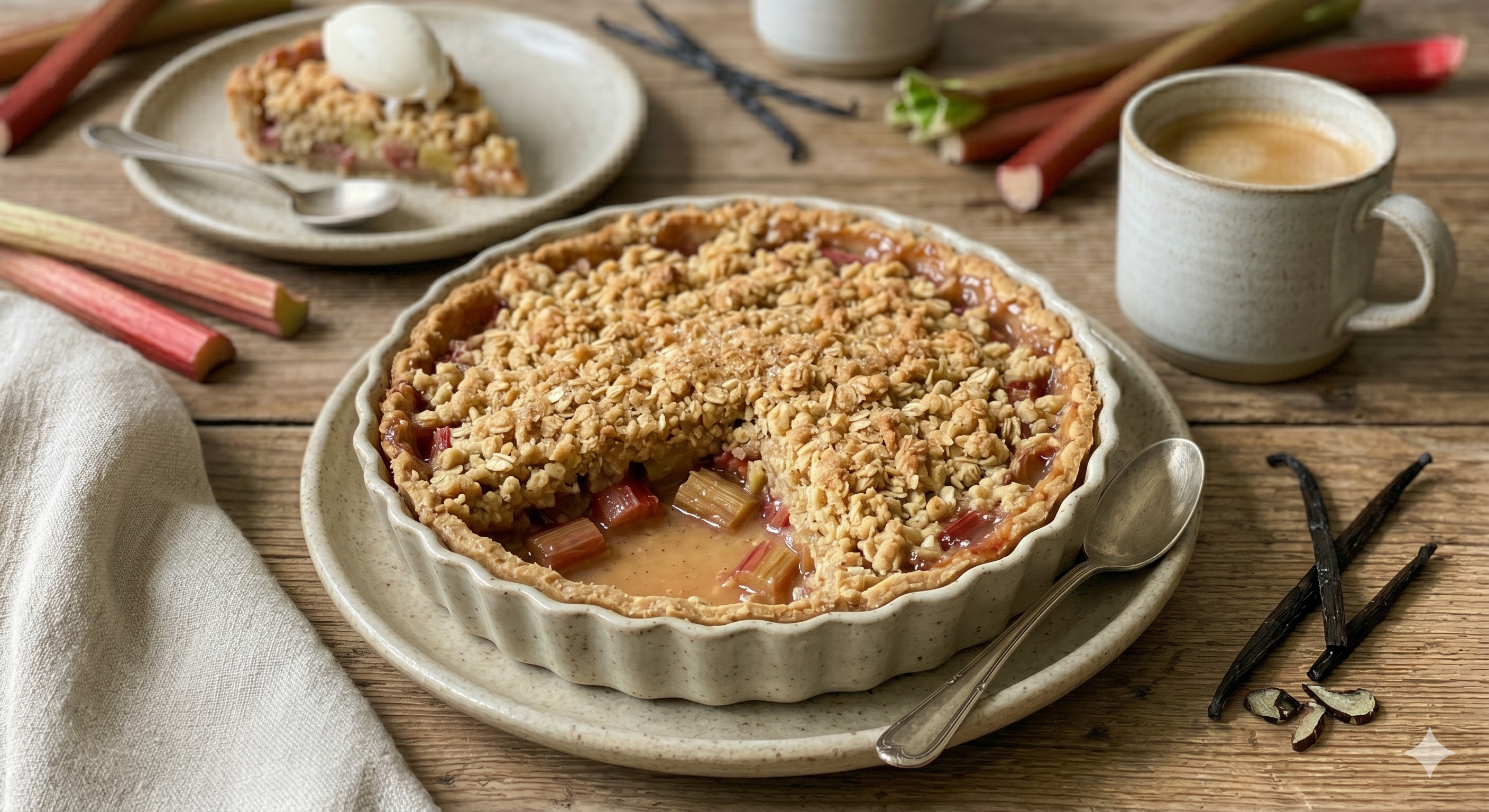 Crumble Rhubarbe Flocons d'Avoine à la Vanille Bourbon – Recette Facile | Or Noir Vanilla