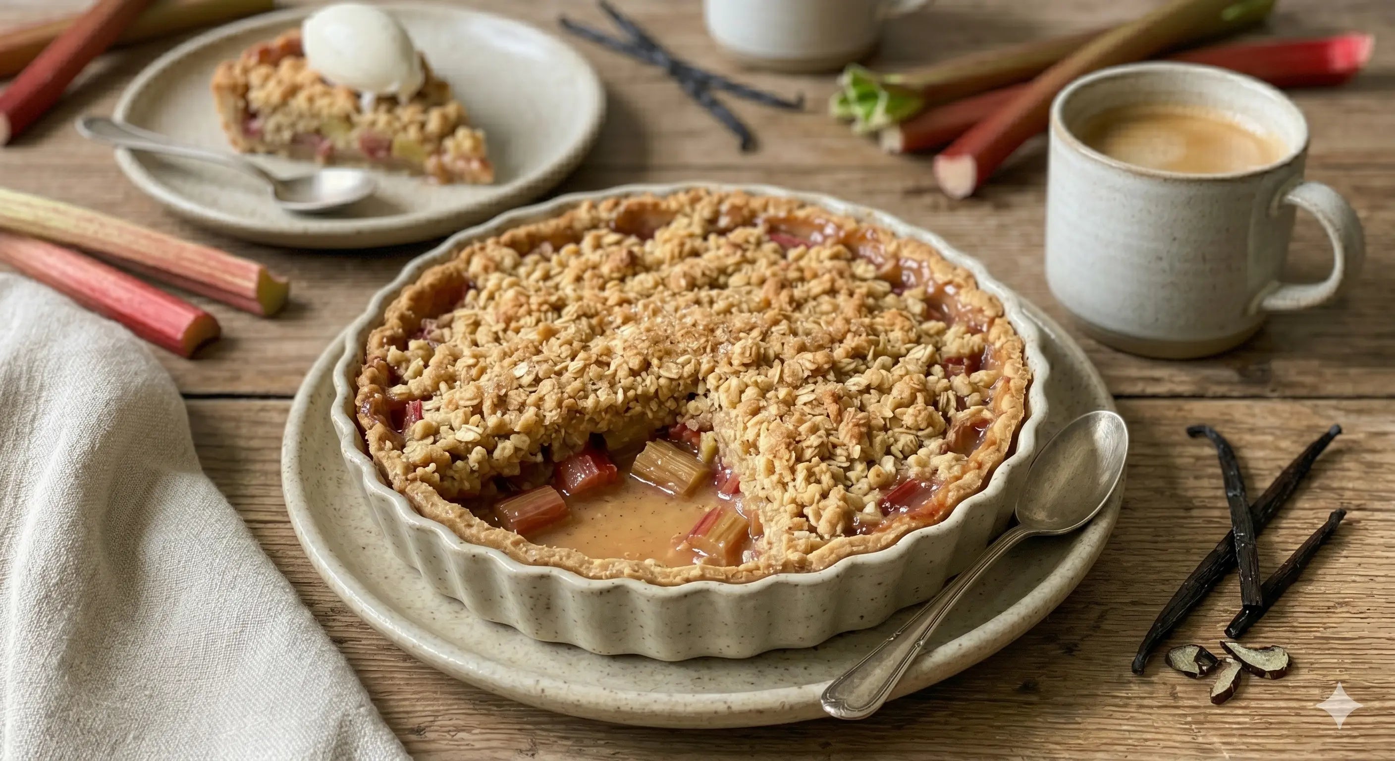Crumble Rhubarbe Flocons d'Avoine à la Vanille Bourbon – Recette Facile | Or Noir Vanilla Or noir vanilla