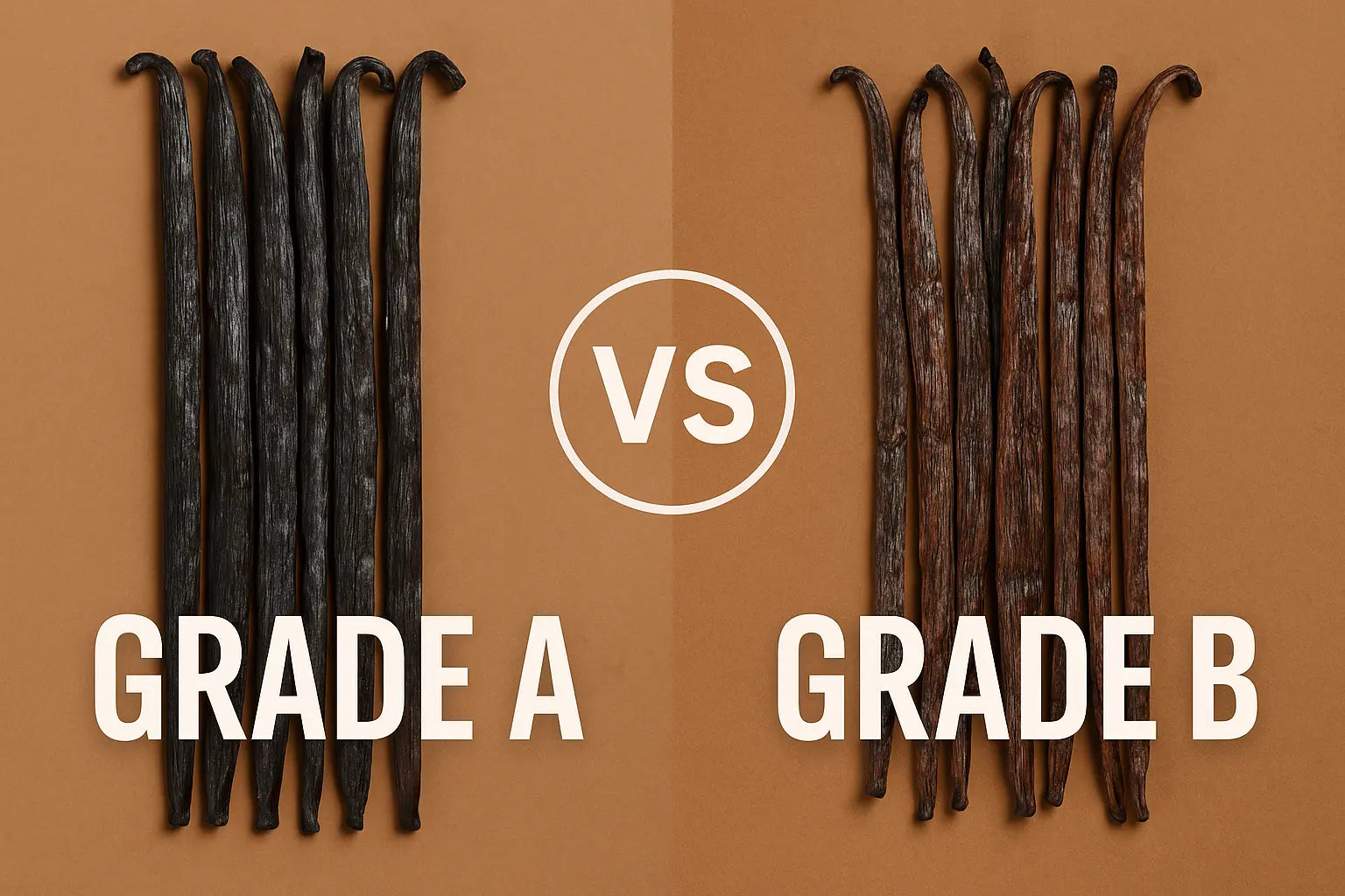 La différence entre une vanille Grade 'A' et Grade 'B' . Le guide complet - Or noir vanilla