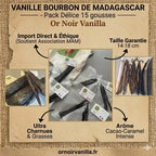 Pack Delice 15 gousses Vanille bourbon de Madagascar Grade A